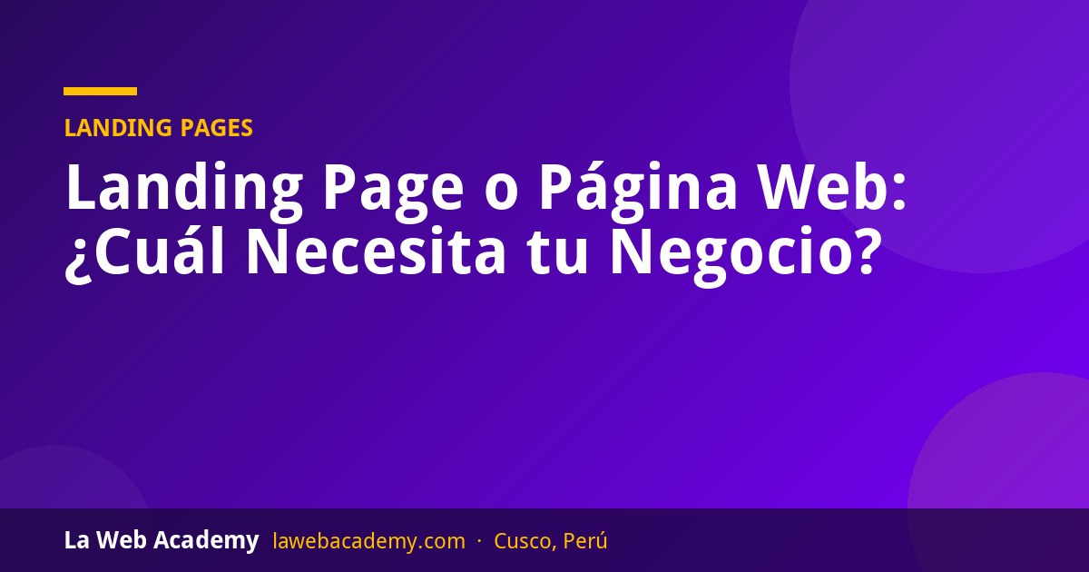 Landing page o página web: cuál elegir
