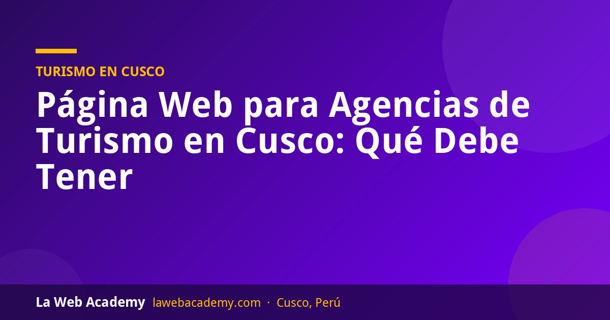 Página web para agencias de turismo en Cusco