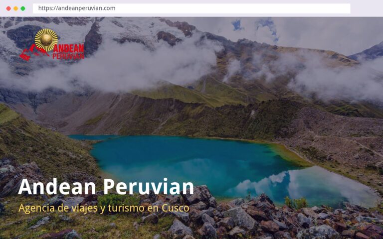 Página web de Andean Peruvian, agencia de viajes y turismo en cusco, creada por La Web Academy