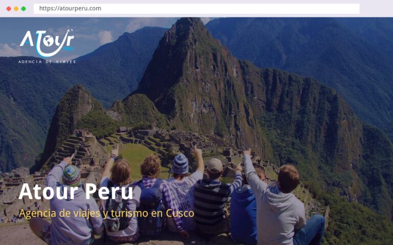 Página web de Atour Peru, agencia de viajes y turismo en cusco, creada por La Web Academy