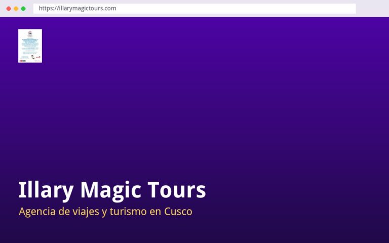Página web de Illary Magic Tours, agencia de viajes y turismo en cusco, creada por La Web Academy