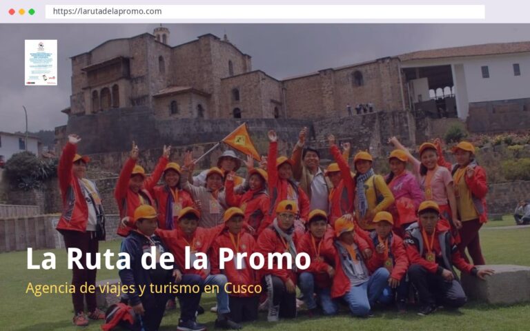 Página web de La Ruta de la Promo, agencia de viajes y turismo en cusco, creada por La Web Academy