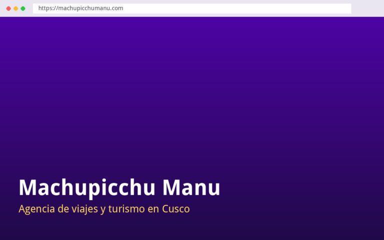 Página web de Machupicchu Manu, agencia de viajes y turismo en cusco, creada por La Web Academy