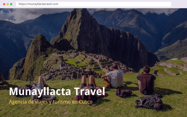 Página web de Munayllacta Travel, agencia de viajes y turismo en cusco, creada por La Web Academy