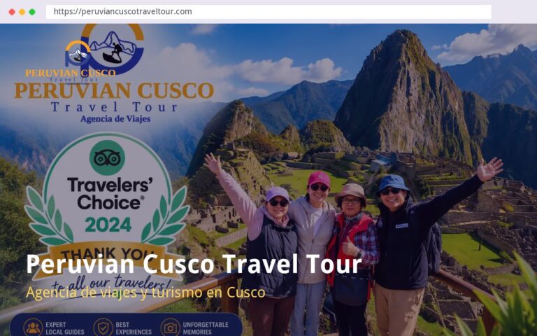 Página web de Peruvian Cusco Travel Tour, agencia de viajes y turismo en cusco, creada por La Web Academy