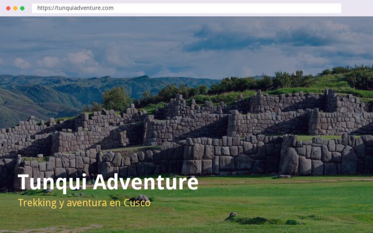 Página web de Tunqui Adventure, trekking y aventura en cusco, creada por La Web Academy