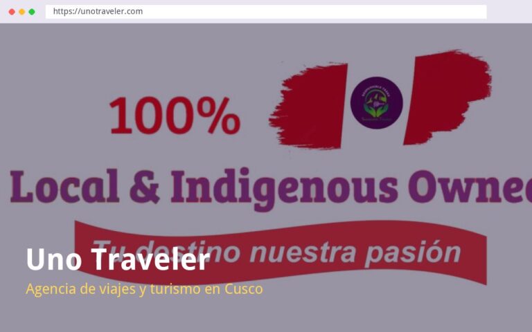Página web de Uno Traveler, agencia de viajes y turismo en cusco, creada por La Web Academy