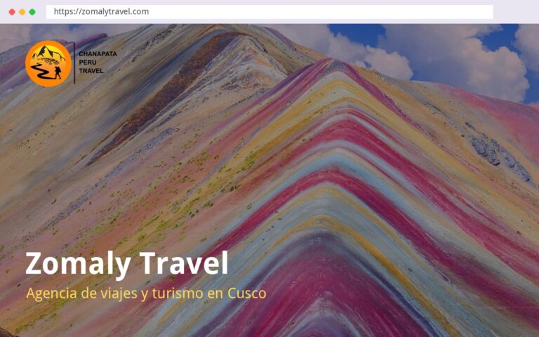 Página web de Zomaly Travel, agencia de viajes y turismo en cusco, creada por La Web Academy