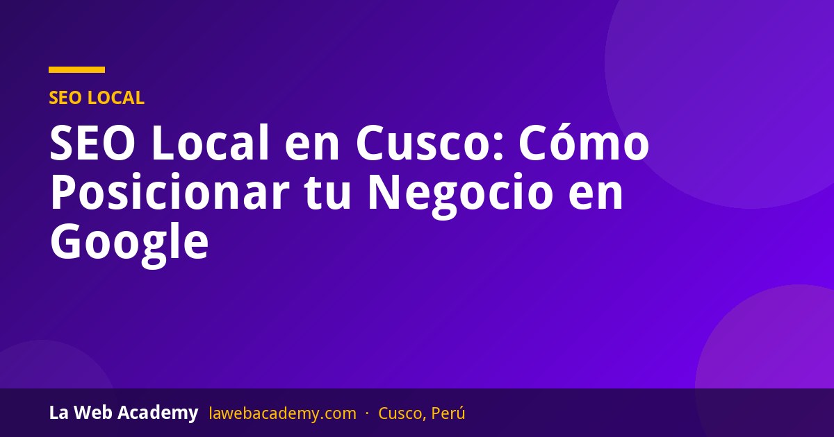 SEO local en Cusco para negocios